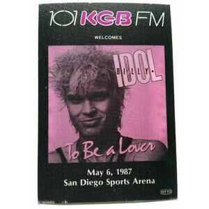 Billy Idol Backstage Pass Original 1987 To Be A Lover Concert Tour New Wave Pop